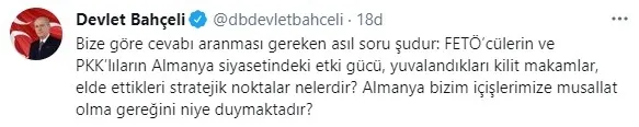 MHP Genel Başkanı Devlet Bahçeli'den son dakika açıklamaları: Alman Sol Partisi’nin Kandil ve Pensilvanya’yla bağı... - 10