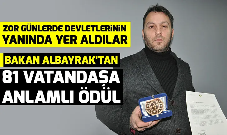 Hazineye her maaşından bağış yaptı! Bakan Berat Albayrak tarafından ödüllendirildi