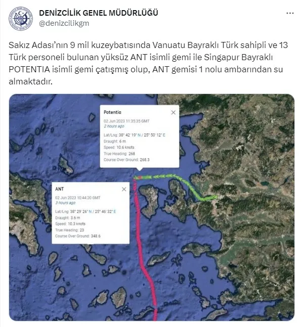 sakiz-adasi-yakinlarinda-gemi-kazasi-1685719767038.jpg Sakız Adası yakınlarında Türk ve Singapur bayraklı gemiler çatıştı! 13 Türk personeli bulunuyor... - 1