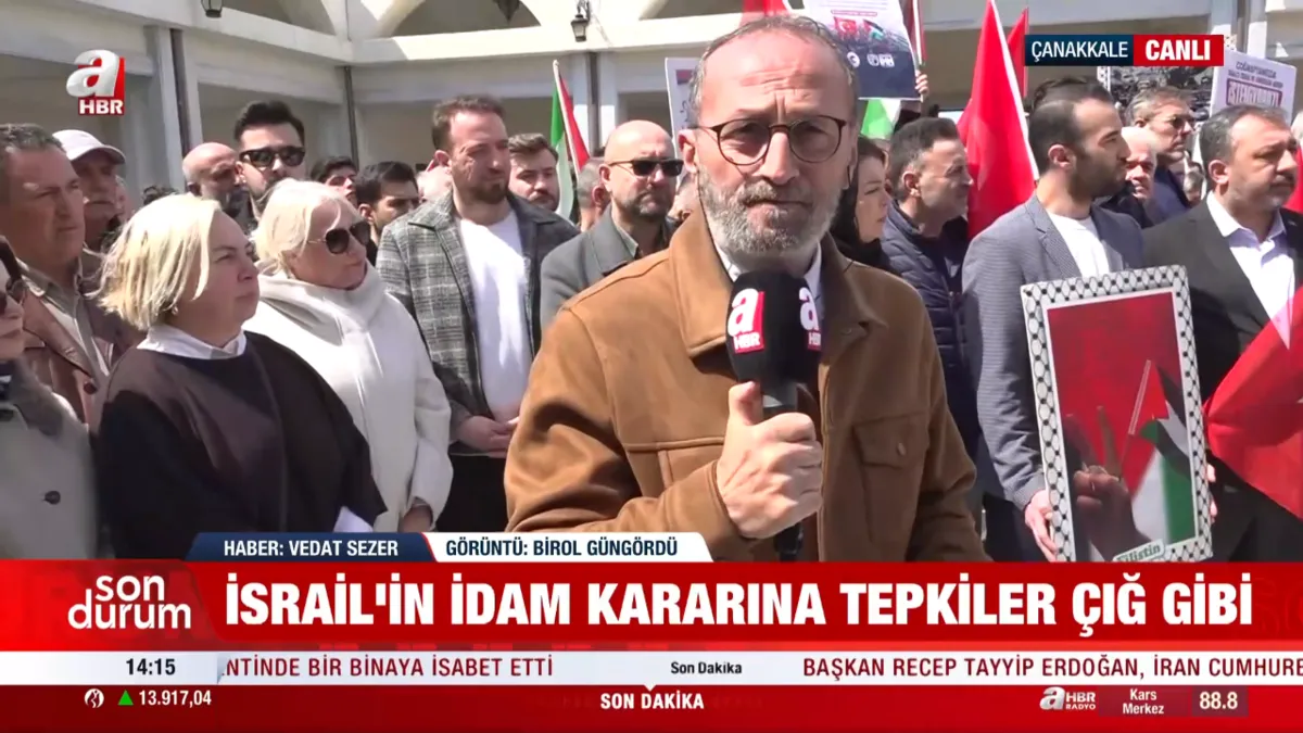 Katil İsrail’in idam kararına Çanakkale’den tokat gibi cevap