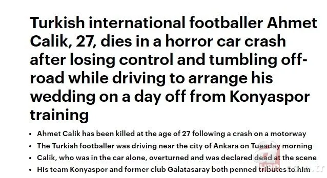 Futbolcu Ahmet Çalık'ın ölümü dünya basınında! Manşetten verdiler: Türkiye'de trajedi 2