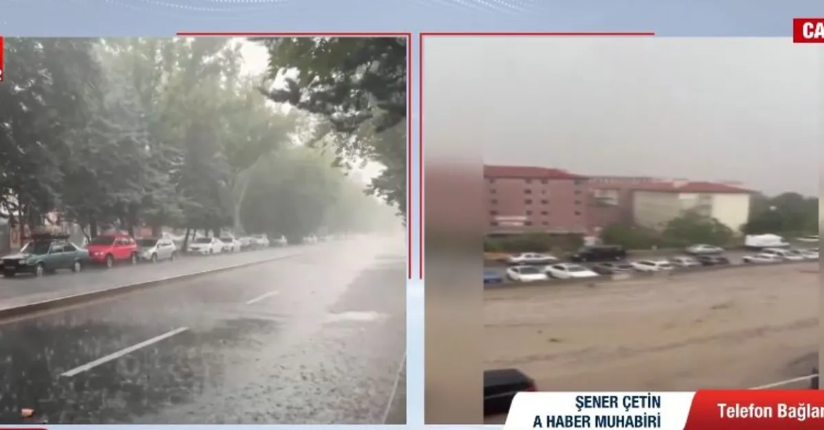 Ankara'da sel araçları sürükledi!