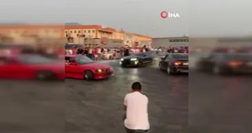 Drift yapan araçları görüntülüyordu! Bu kareden saniyeler sonra...