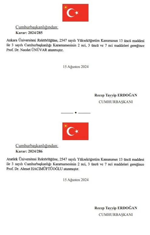 Atama kararları Resmi Gazete'de yayımlandı!