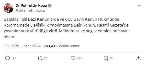 Sağlık Bakanlığı’ndan 9 bin kişilik daha kadro müjdesi! Toplam kadro sayısı 36 bine yükseltildi! Karar Resmi Gazete’de yayımlandı
