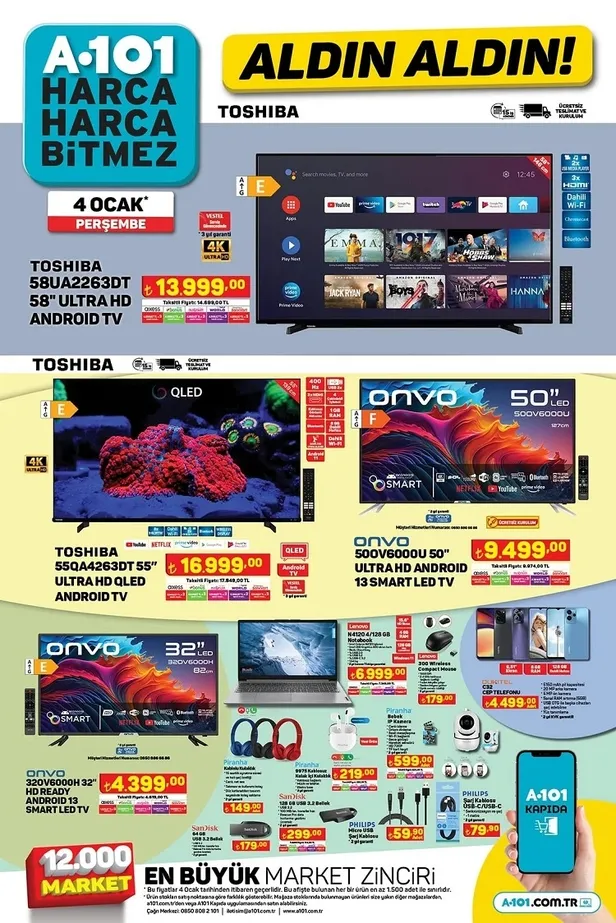 4 Ocak A101 aktüel indirim kataloğu yayınlandı! Filtre kahve makinesi, Samsung süpürge, Arzum ütü, Granit tencere seti uygun fiyattan satışta