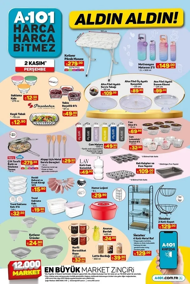 4 Kasım A101 aktüel ürünler kataloğu yayınladı! A101’de 479 TL'ye çay makinesi, ütü 399 TL, 349 TL'ye bavul, 49 TL’ye cam matara satacak - 10