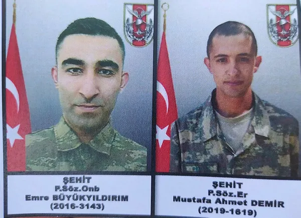 Hakkari’de şehit düşen askerler Emre Büyükyıldırım ile Mustafa Ahmet Demir memleketlerine uğurlandı