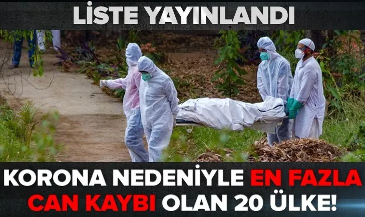 Son dakika:Dünya genelinde koronadan en çok can kaybının yaşandığı 20 ülke!