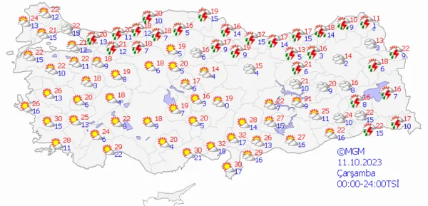1696779906946.png Kış kapıya dayandı! Sağanak yağış yurda geri dönüyor! Meteoroloji gün vererek uyardı... - 8