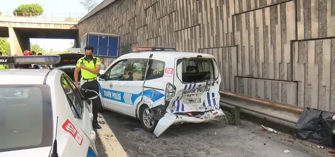 Sarıyer TEM’de zincirleme kaza: 2’si polis 3 yaralı