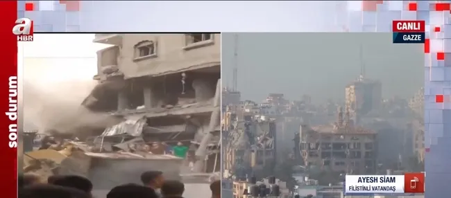 Bombardıman altındaki Gazze’den canlı gelişmeler! Filistinli Ayesh Siam A Haber’de anlattı