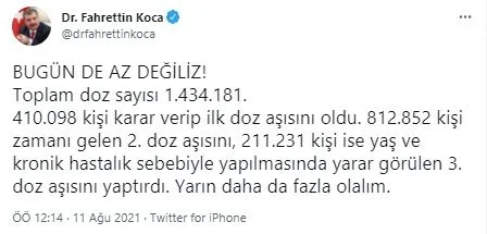 son-dakika-saglik-bakani-fahrettin-koca-gunluk-asilama-sayisini-acikladi-1628632880226.jpg Son dakika: Sağlık Bakanı Fahrettin Koca günlük aşılama sayısını açıkladı - 1
