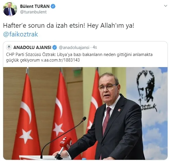 CHP'li Öztrak'a AK Parti'li Bülent Turan'dan cevap - 1