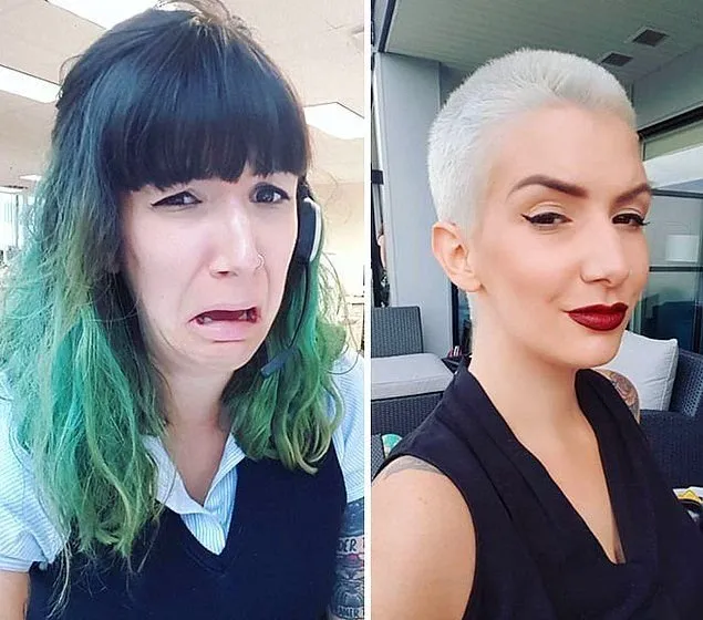 Saçları kesilmeden önce ve sonrası