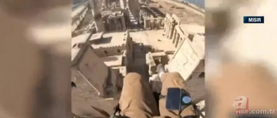 Mısır piramitlerinin üzerinde nefes kesen uçuş! Ölümden döndüğü an yürekleri ağza getirdi 5