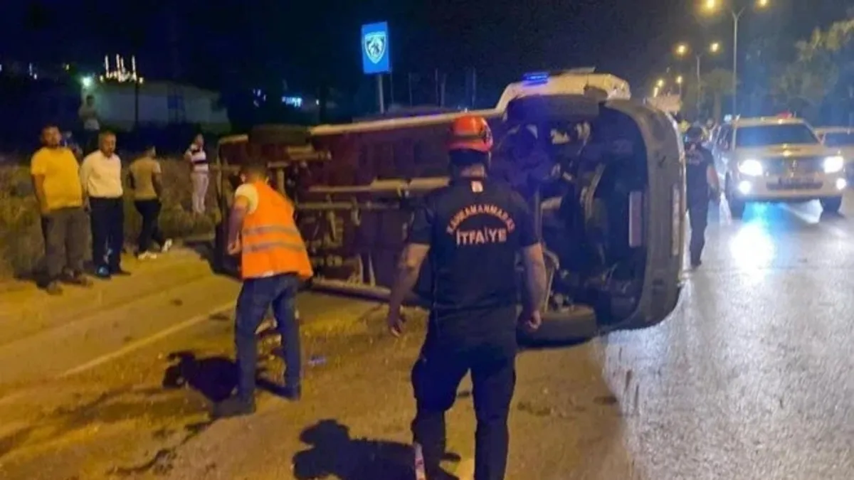 Kahramanmaraş'ta işçi servisi devrildi! 9 yaralı