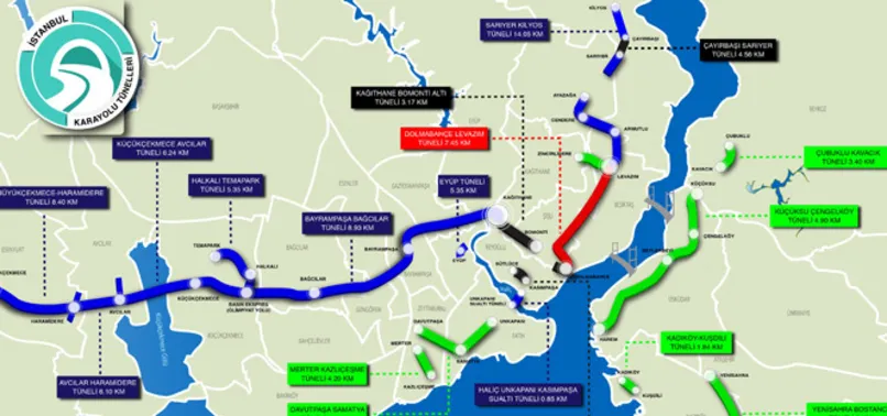 İstanbul'a 16 yeni tünel