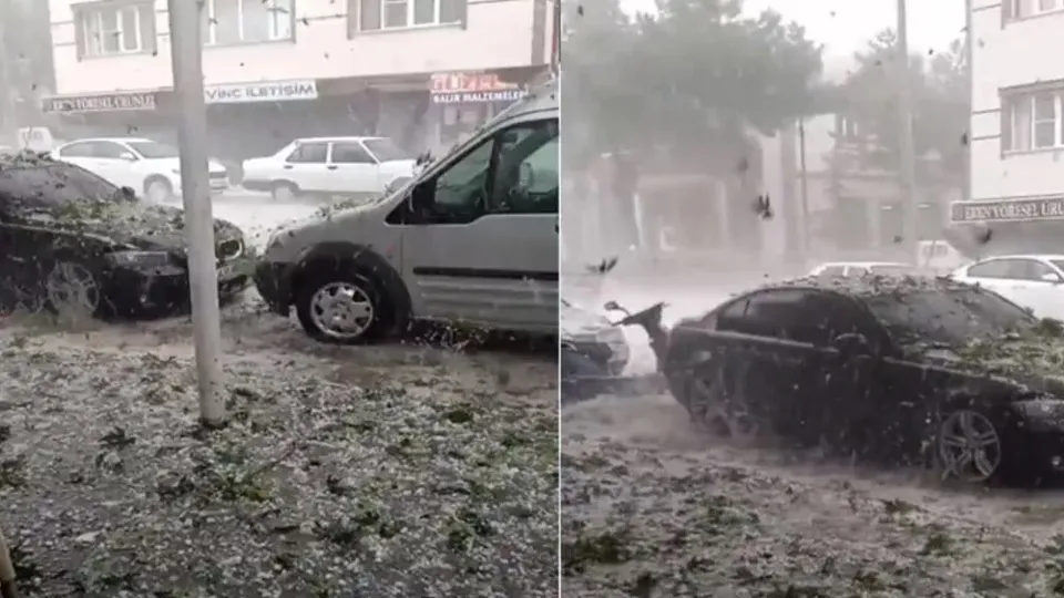 Konya yazın ortasında kışı yaşadı! Bilim kurgu filmlerini aratmayan kareler