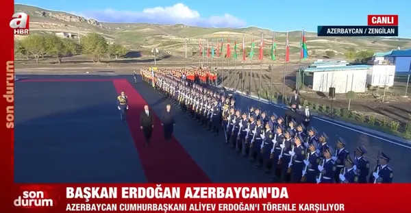 Son dakika: Başkan Erdoğan Azerbaycan’da resmi törenle karşılandı