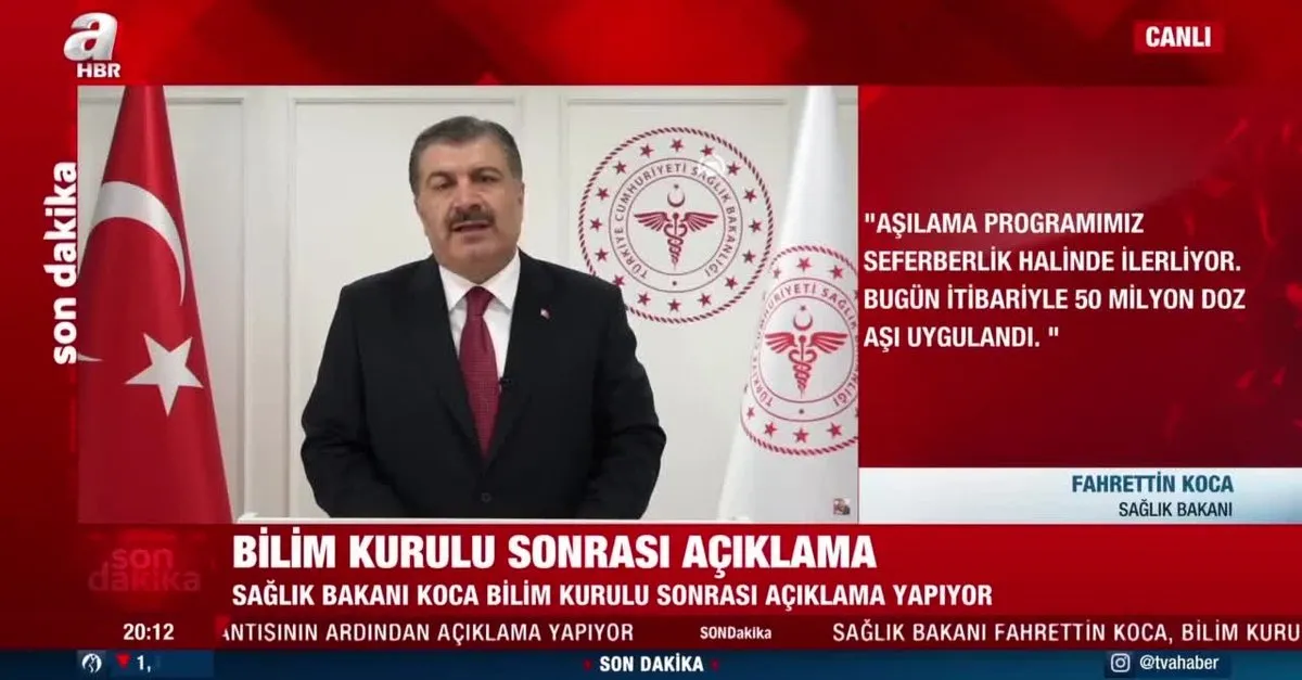 Hatırlatma dozu (3. doz aşı) ne zaman yapılacak? Sağlık Bakanı Koca canlı yayında açıkladı