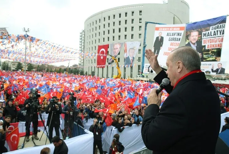 Başkan Erdoğan'ın Malatya mitinginden dikkat çeken kare