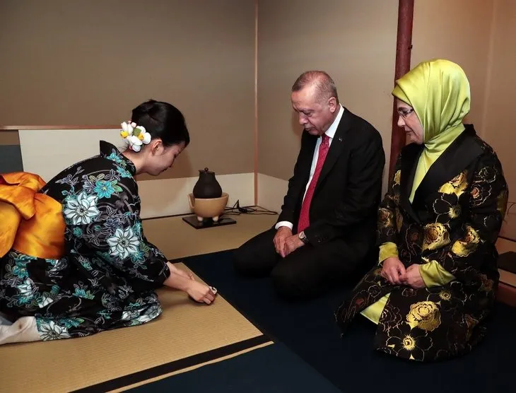Başkan Erdoğan Japonya'da çay seremonisine katıldı