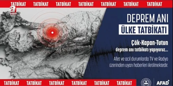 Cumhuriyet tarihinde bir ilk! Saat 18.57’de 81 il genelinde Çök Kapan Tutun deprem tatbikatı! Tüm telefon ve ekranlarda o uyarı yer aldı