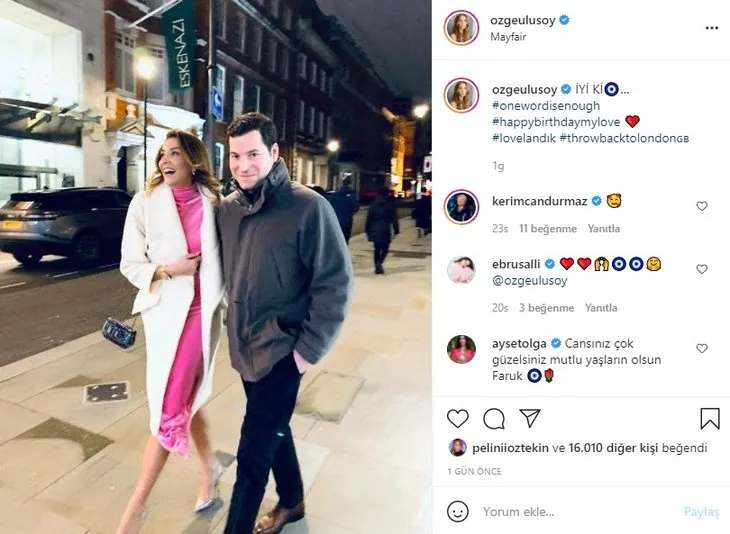 Özge Ulusoy’dan bir ilk! Sevgilisi Faruk Çolakoğlu ile fotoğraf paylaştı