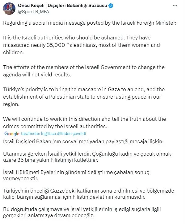 Terör devletini kudurtan görüşme! İsrailli Bakan Katz Başkan Erdoğan’ı alçakça hedef aldı! | Bakanlık’tan sert tepki: Utanması gereken İsrailli yetkililerdir