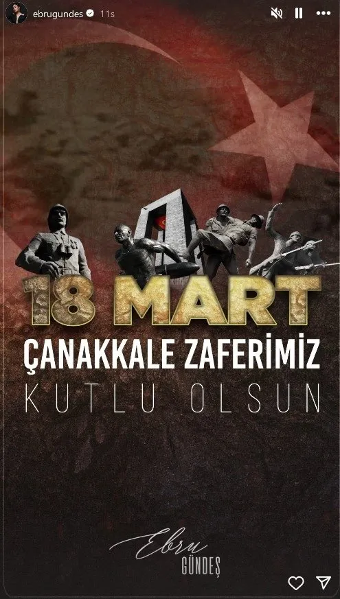 18 Mart Çanakkale Zaferi’nin 109. yıl dönümünde ünlülerden peş peşe paylaşımlar! Müge Anlı, Esra Erol, Ebru Gündeş...