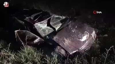 Otomobil şarampole yuvarlandı kağıt gibi ezildi!