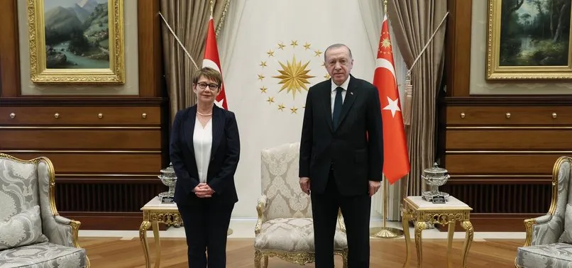 Son dakika: Başkan Erdoğan Avrupa İmar ve Kalkınma Bankası Başkanı Odile Renaud-Basso’yu kabul etti