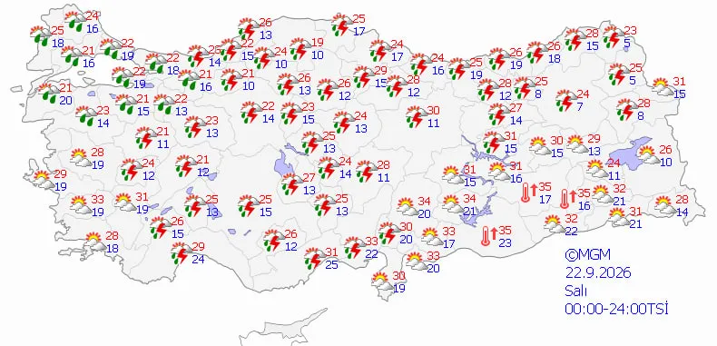 Meteoroloji’den sarı kodlu uyarı: Sağanak kapıya dayandı, sıcaklıklar 21 dereceye düşecek - 2