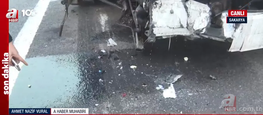 Kuzey Marmara Otoyolu'nda katliam gibi kaza! 7 araç birbirine girdi | A Haber olay yerinde! İşte otobüsün son hali 20