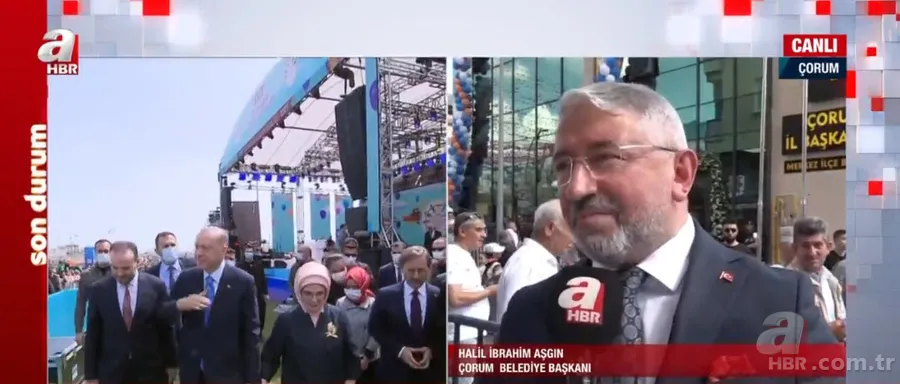 Başkan Erdoğan'dan Çorum'da toplu açılış töreni! Dikkat çeken pankart: 6’lı masa menüsü 16