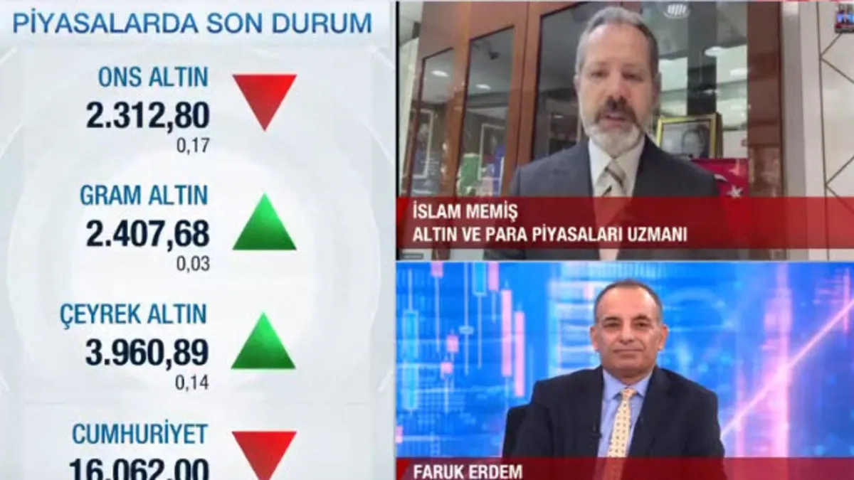 İslam Memiş gram altın için A Haber canlı yayınında tarih ve rakam verdi: Paniğe gerek yok! | Altın bilezik alırken burma mı, ajda mı?