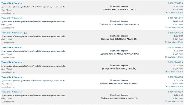 İŞKUR yılın son alımlarını paylaşıyor! İlkokul mezunu 5.234 personel alımı başladı! İşte temizlik görevlisi şartları