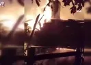 Alevlerin sardığı ahşap ev tamamen yandı