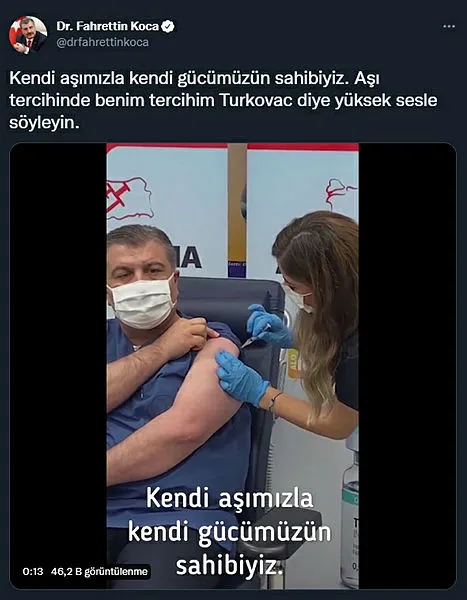 Sağlık Bakanı Fahrettin Koca’dan Turkovac paylaşımı