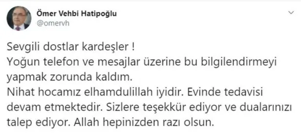 Nihat Hatipoğlu'nun sağlık durumu nasıl, iyileşti mi? Nihat Hatipoğlu son dakika açıklaması... - 2