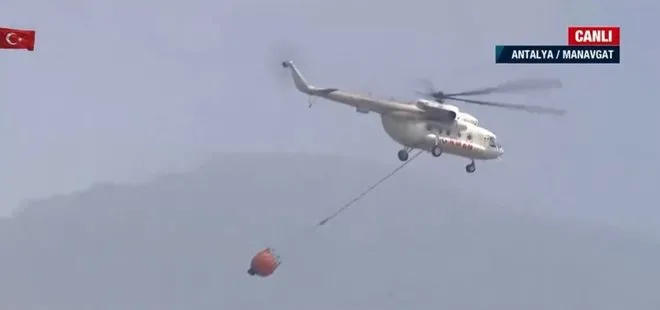 Kızıldağ’da helikopterlerle yangına havadan müdahale!