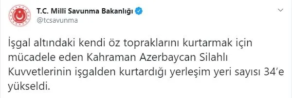 Son dakika: Azerbaycan'ın Ermenistan'dan kurtardığı bölge sayısı 34'e çıktı - 1
