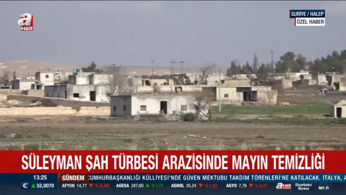 Terör örgütü YPG'nin kalleş tuzağı bozuldu! Süleyman Şah Türbesi arazisindeki mayın temizliği A Haber'de - 2