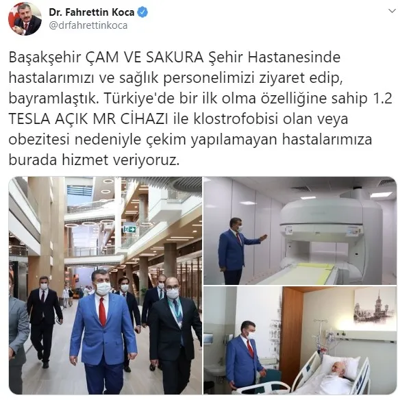 Sağlık Bakanı Fahrettin Koca’dan Çam ve Sakura Şehir Hastanesi müjdesi