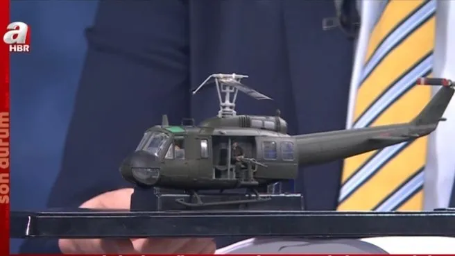 İşte o helikopterin maketi! Canlı yayında analiz