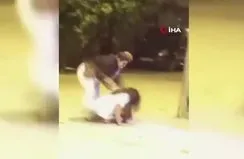 Kadınların saç saça baş başa kavgası kamerada