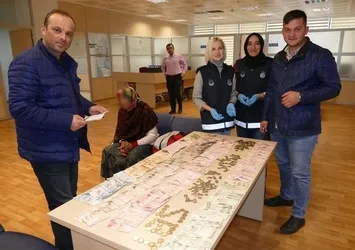 Trabzon'da dilencinin üzerinden 4 bin 850 lira para çıktı