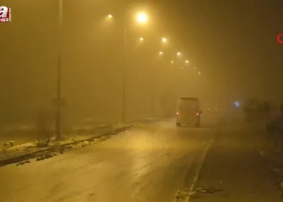 Elazığ’da gece saatlerinde yoğun sis!