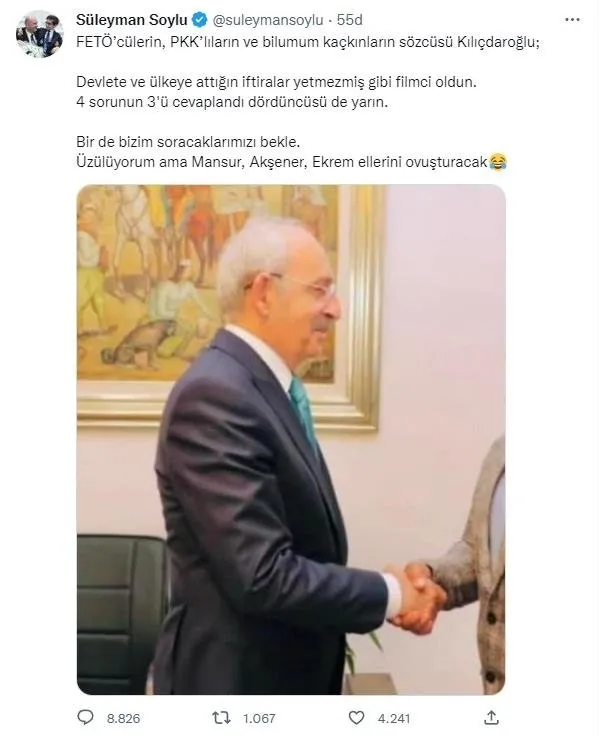 bakan-soyludan-kilicdarogluna-simdi-5-sorumuz-ve-hazirliklarimiz-var-1670615292732.jpeg Bakan Soylu'dan Kılıçdaroğlu'na: Şimdi 5 sorumuz ve hazırlıklarımız var - 1
